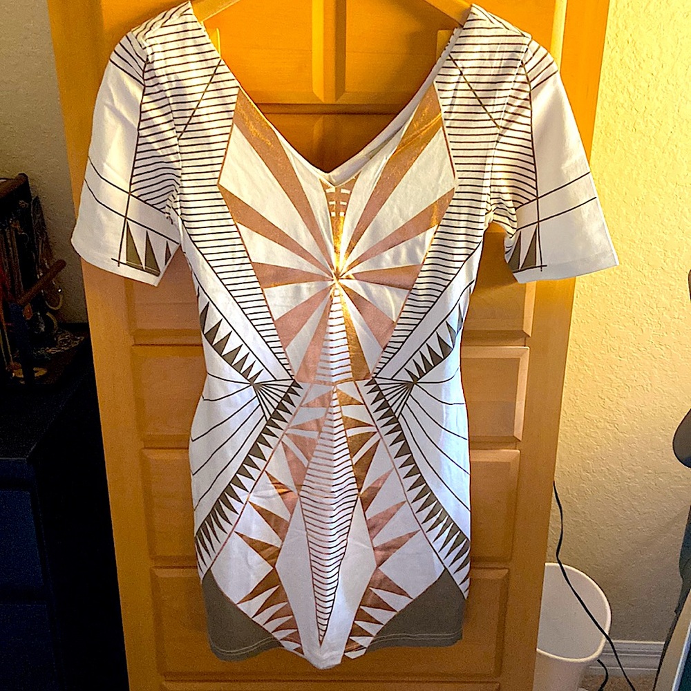 NWOT Rose gold lined Mini Dress